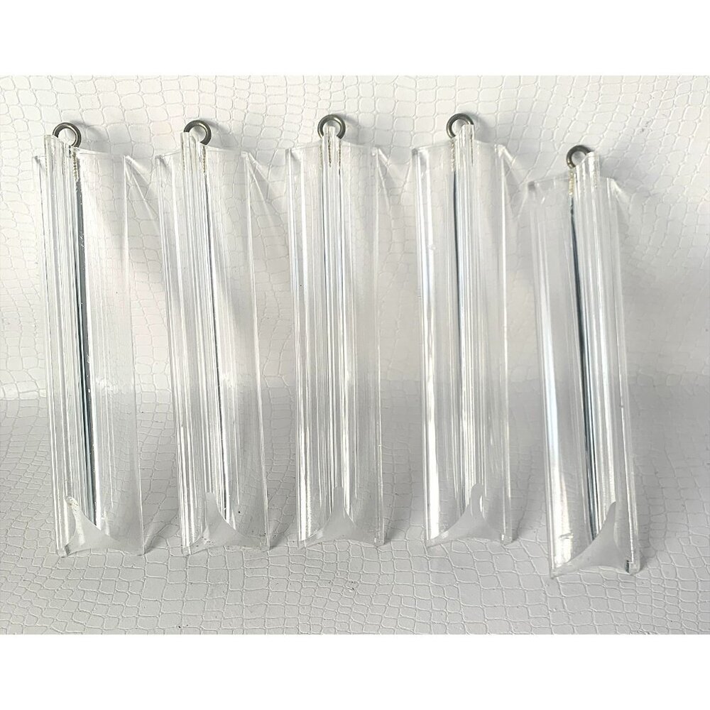 5 Triangle Lucite 6” Chandelier Light Prisms Crafting Sun Catcher